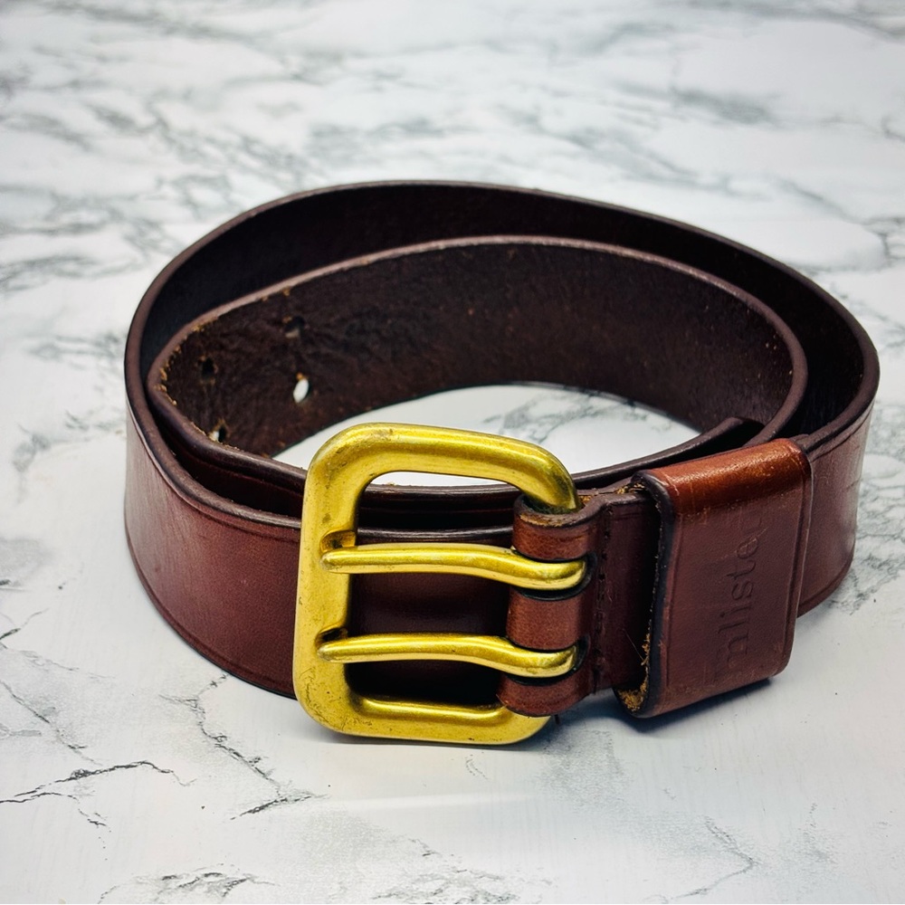 Unlisted Dark Brown Belt with Brass Buckle